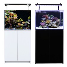 Aqua One MiniReef 120 Marine Reef Aquarium Fish Tank & Cabinet 120L Black & Whit