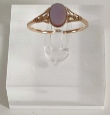 9ct gold vintage signet ring With Blue  Chalcedony Gem