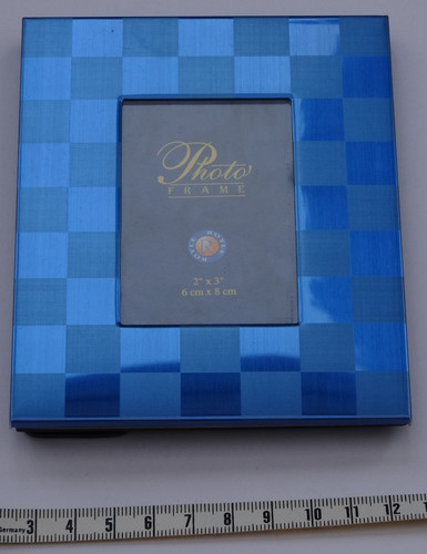 Photo frame metal blue - frame, 2"