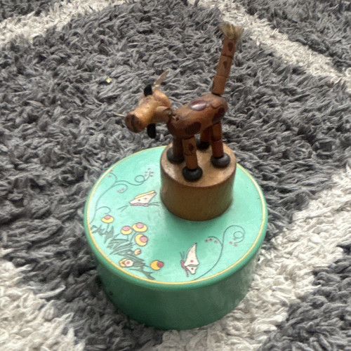 Vintage wooden wind music - wind-up,