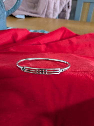 Sterling silver hinged - silver, bangle