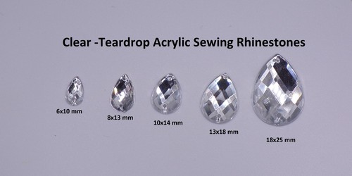 50x clear flat back faceted - 50x,