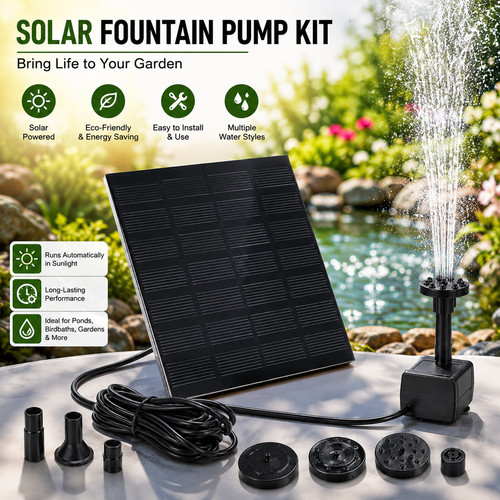 Solar panel powered water - powered,