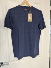 Isobaa BNWT Large SS T-shirt Denim Blue Base Layer 100% Merino Wool 150 Crew