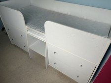 Argos Mid Sleeper Shorty Bed White With 4 Drawers For Storage Plus Mattress