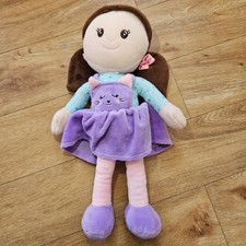 Sainsburys Ragdoll Doll Purple Cat Dress Brown Hair Soft Toy Plush Comfort Argos