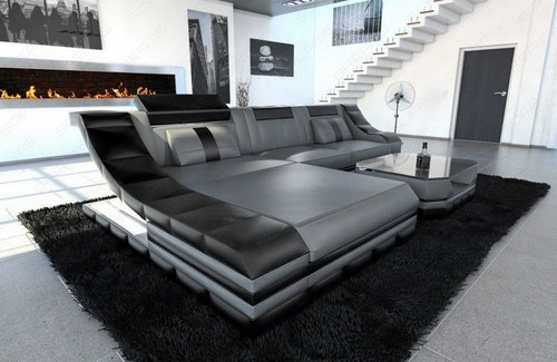 Corner sofa leather couch sofa