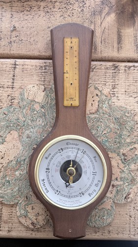 Vintage wooden barometer - vintage,