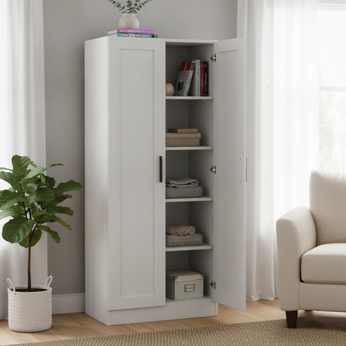 Wooden storage cabinet white - wooden,