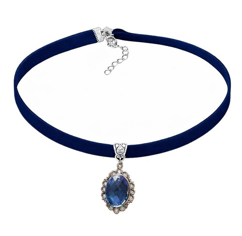Navy choker with - , blue