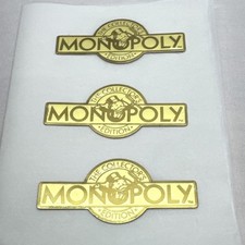 3 Franklin Mint Monopoly Collector Edition Gold Plated Board Side Logo 1991