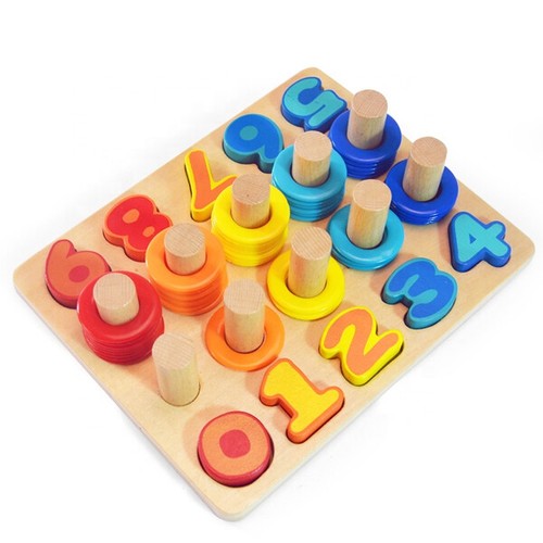 Wooden numbers puzzle board - wooden,
