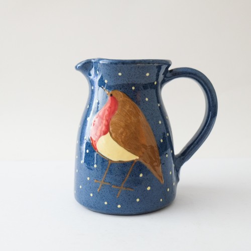 Ceramic robin xmas jug - xmas,