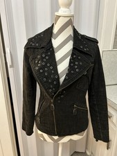 Black denim moto style - black,