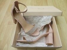 Ladies Nude/Pale Pink Sparkle Sandals WORN ONCE Size 6 RRP £65  (Paradox London)