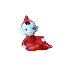 Vintage Ceramic Pixie Elf Red