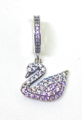 Pink pave sparkling swan - pink,