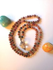 Mala beads Yoga Meditation Rudraksha Seed & Crystal Necklace - HimalayanQuartz +