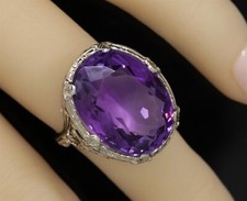 Antique 14K Filigree Amethyst