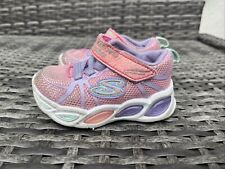 Baby Girls Skechers S-Lights Pink Light Up Trainers Size Infant 4