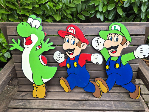 Vintage wooden mario - vintage,