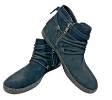 UGG Rianne Suede Braided Trim Boho Chic Bootie Size 6.5 Black