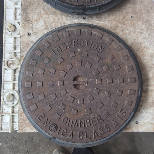 Round cast iron manhole cover - round,