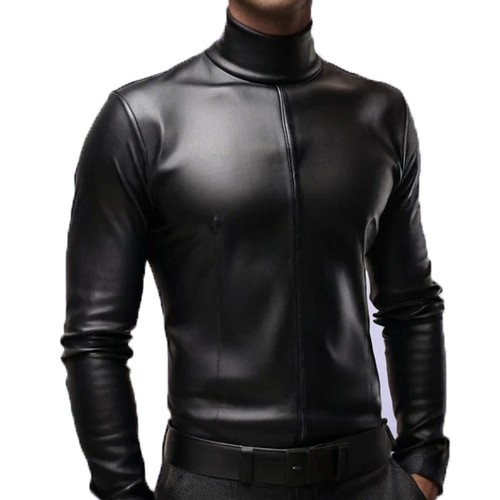 Men black leather - men's,