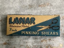 Vintage Pinking Shears 7-inch LANAR Chromium Plated in Box