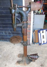 VINTAGE RSB FLAT BELT DRIVEN FLOOR STANDING PILLAR DRILL SUIT STATIONARY ENGINE