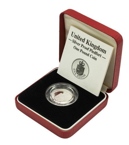Silver proof piedfort - silver, £1