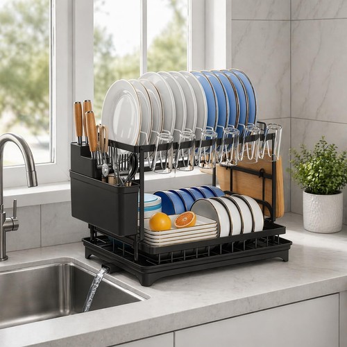 Dish drainer rack with - drainer, drip