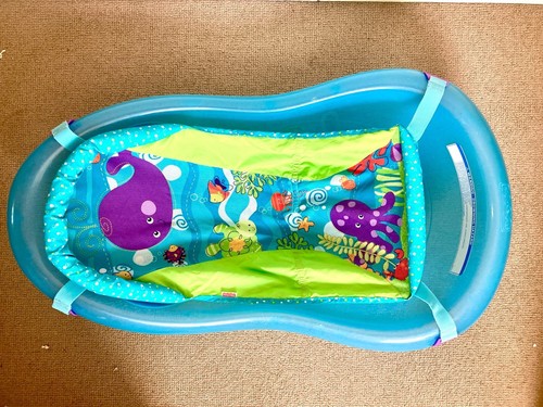 Blue plastic baby - plastic, bath