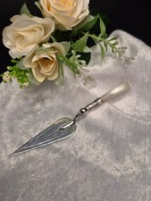 Sterling Silver Trowel Bookmark, Mother Of Pearl Handle, Good Condition