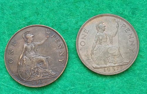 1936 and 1937 penny - and,