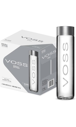 Empty voss water bottles - water,