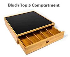 Bamboo Coffee Pod Holder Drawer Organizer Tea & Storage Stand Countertop Storage