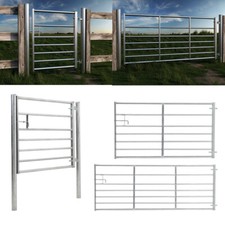 0.9-3.6m Galvanised Metal Field Farm Yard Equestrian Entrance Security Gate Safe