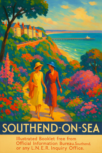 Southend sea poster - southend, vintage