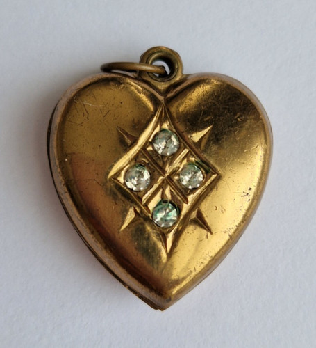 Antique sliding heart locket - sliding,