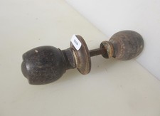 Antique Wooden Door Knobs Handles 1 Plate OId Wood Vintage Edwardian Rim lock