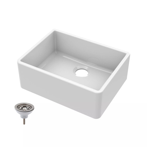 595mm single bowl - single, fireclay