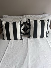 Black & White Ikea Stripe Pair Of Cushions 50x50cm