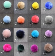 Fluffy Soft Pompom Keyring Keychain Faux Fur Handbag Pendant Charm Ball UK