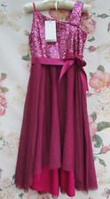MONSOON BNWT Raspberry Sequin Bridesmaid Prom Party Occasion Dress 7-8  £48