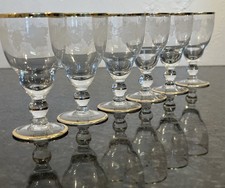 Gold rim grape etched liqueur - gold,