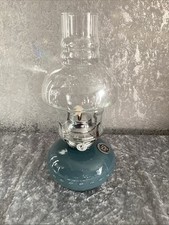 Vintage Farms Lamplight Glass Oil Lamp  - 30cm - Bluey Grey Colour