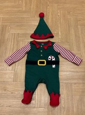 New born embroidered elf  baby grow sleep suit