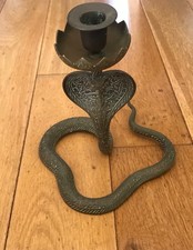 Vintage Brass Cobra Snake Candlestick Candle Stick Holder Ref1 (Cage 19)