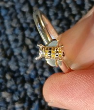 Daisy London Sterling Silver 925  Bumble Bee Size L Stacker Ring